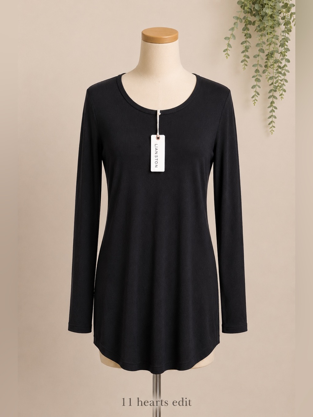 Lanston Black Micro Ribbed Mini Tunic Dress NWT Small